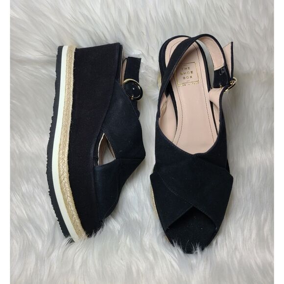 NWOB|The Shoe Box Suede Espadrille Platform Sandals, 37 - Picture 3 of 9
